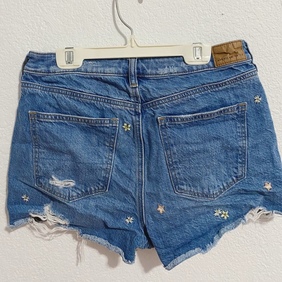 American eagle denim shorts floral print mini shorts distressed size 4 - Picture 2 of 8